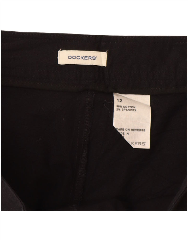 Dockers Damen A-Linienrock US 12 Large W32 Schwarze Baumwolle