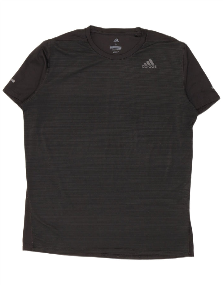 ADIDAS Herren Climalite T-Shirt Top Medium Schwarz Nadelstreifen