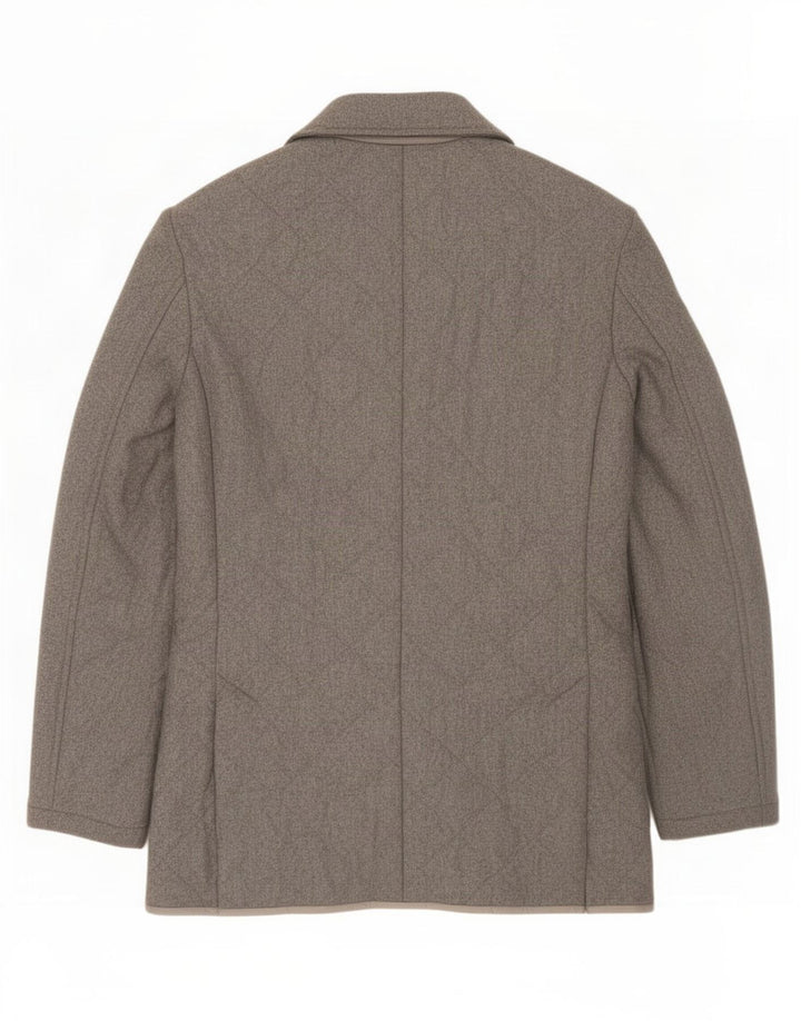 Sartoria Rossi Herren-Blazer mit 3 Knöpfen, gesteppt, IT 46, kleine graue Wolle