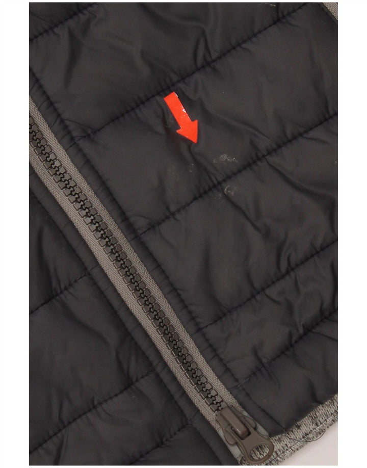 Superdry Herren-Jacke mit Kapuze, gepolstert, UK 36, Größe S, Schwarz, Colourblock-Polyester