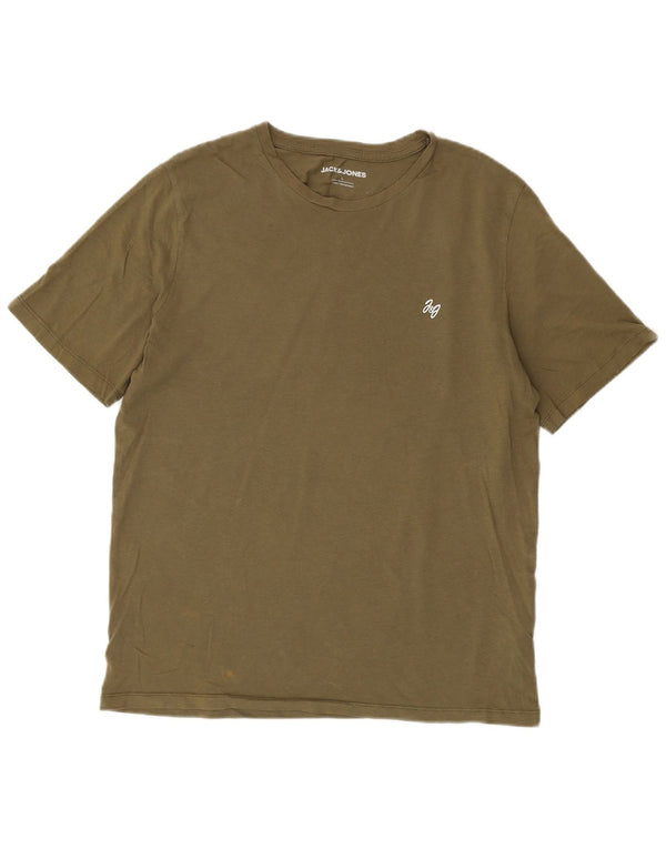 Jack & Jones Herren T-Shirt Top Large Khaki Baumwolle