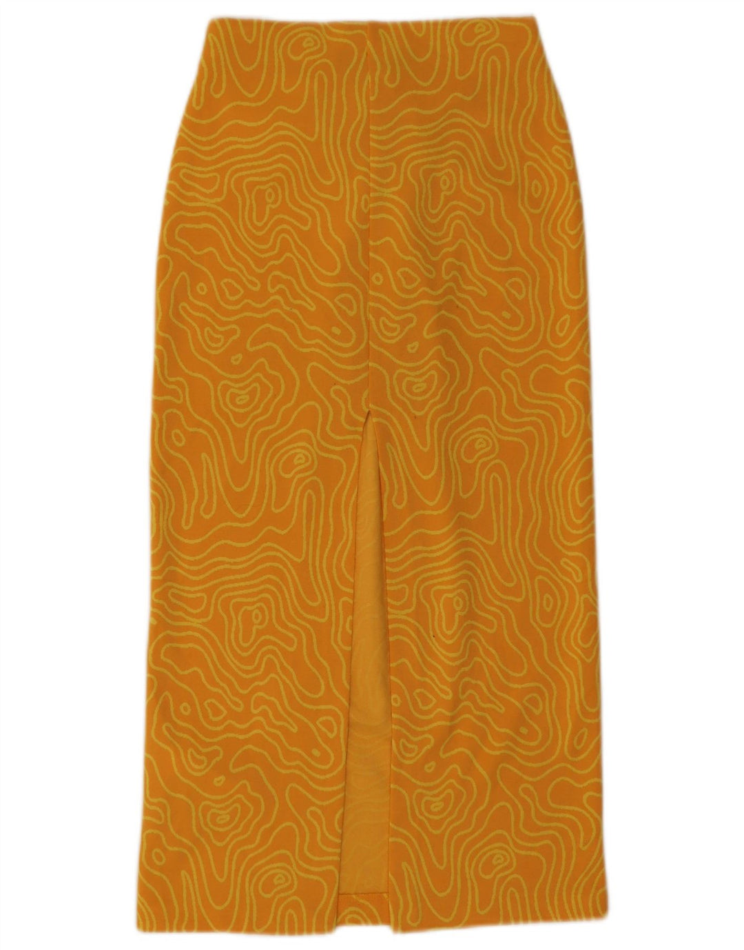 Zara Damen Midirock XS W26 Gelbes geometrisches Polyester