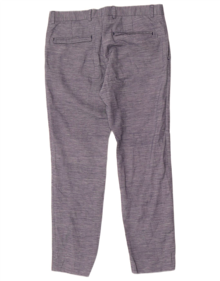 Slim-Anzughose für Herren von Zara, EU 40, mittelgroß, W31, L28, blaues Nadelstreifen-Polyester