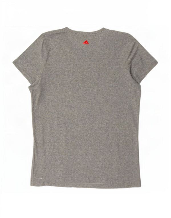 Adidas Damen Grafik T-Shirt Top UK 18 XL Grau Baumwolle