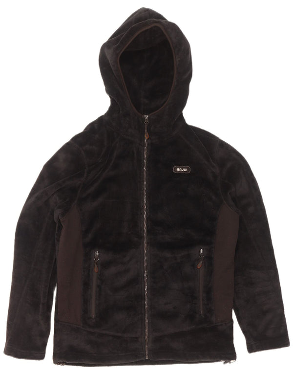 Brugi Herren-Fleecejacke mit Kapuze, UK 40, Größe L, Schwarz, Colourblock-Polyester