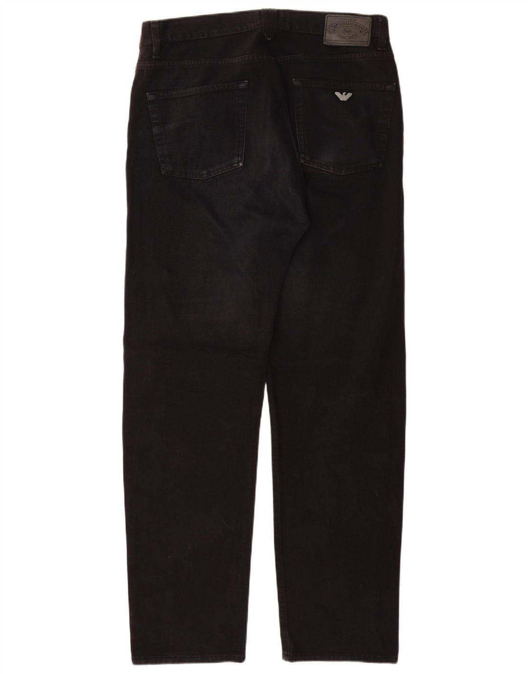 Armani Herren Straight Jeans W34 L33 Schwarze Baumwolle