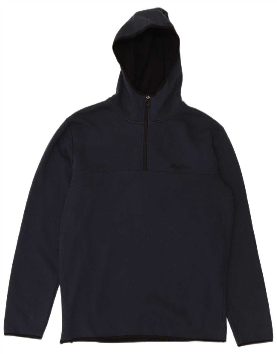 ELLESSE Herren-Kapuzenpullover mit Reißverschluss am Hals, mittleres Marineblau, Polyester
