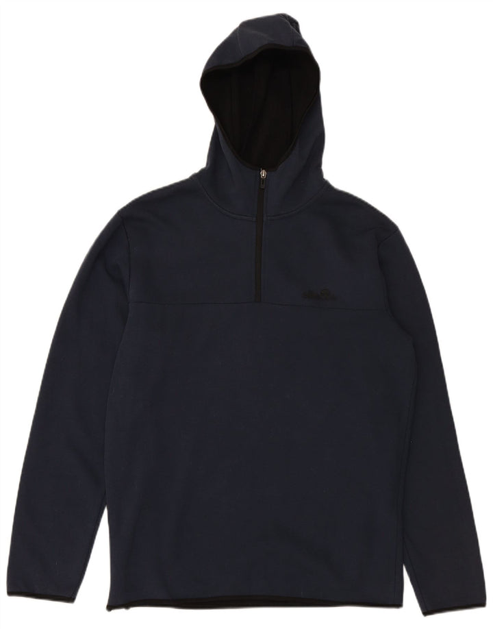 ELLESSE Herren-Kapuzenpullover mit Reißverschluss am Hals, mittleres Marineblau, Polyester