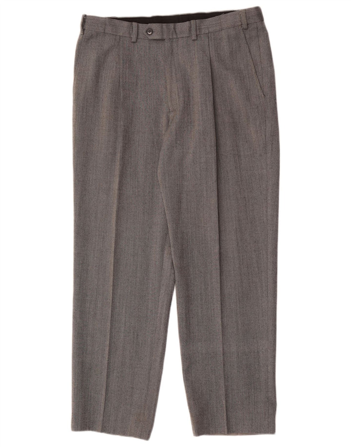 Marks & Spencer Performance-gerade Anzughose für Herren, W34, L29, graue Wolle