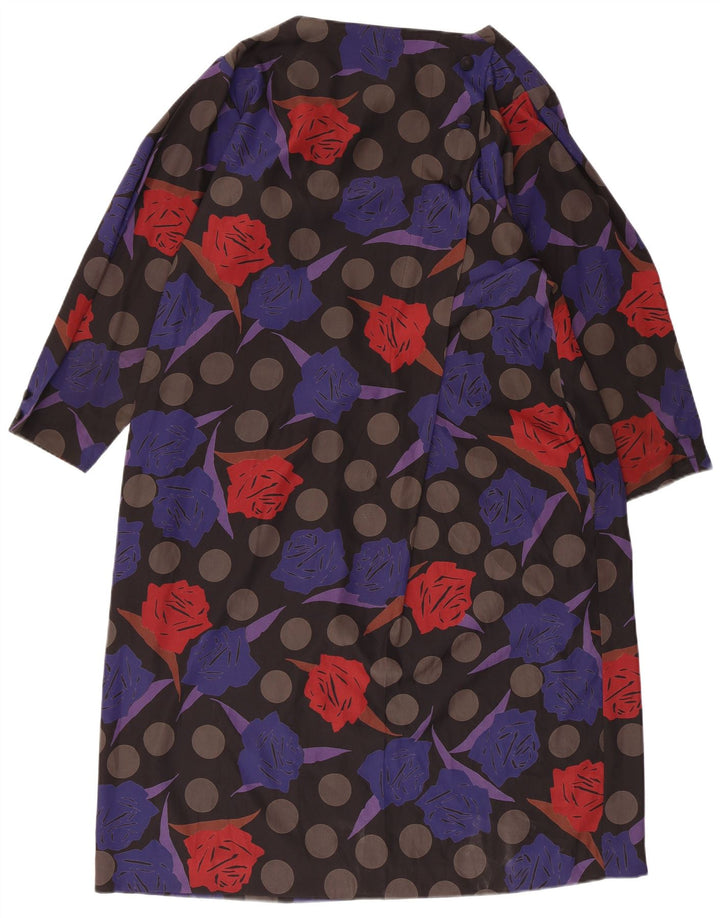 Vintage Damen Langarm-Zeltkleid IT 44 Medium Mehrfarbig geblümt