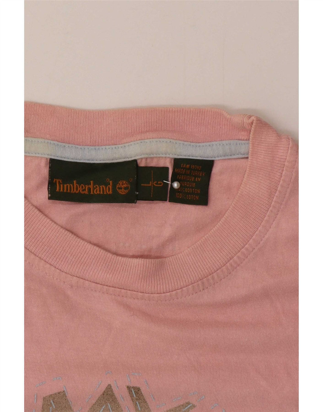 Timberland Herren Grafik-T-Shirt-Oberteil, groß, rosa, Baumwolle