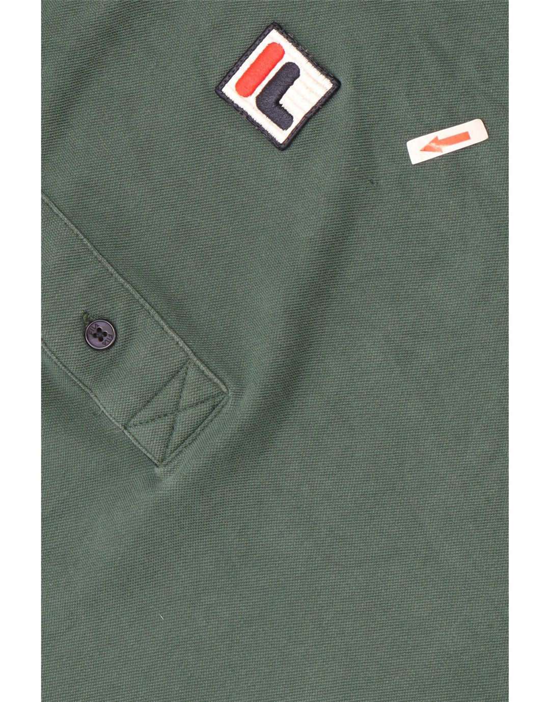 Fila Herren-Poloshirt, groß, grüne Colourblock-Baumwolle