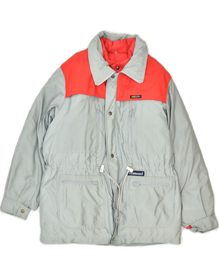 VINTAGE Mens Windbreaker Jacket IT 48 Medium Grey Colourblock Nylon | Vintage Vintage | Thrift | Second-Hand Vintage | Used Clothing | Messina Hembry 