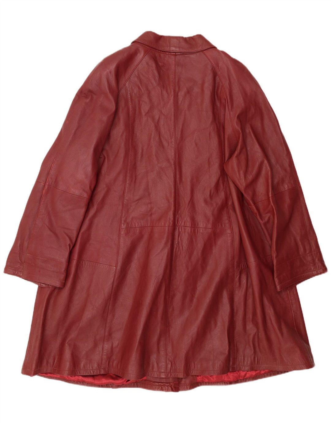 Barisal Damen Übergroßer Ledermantel EU 48 2XL Kastanienbraunes Leder