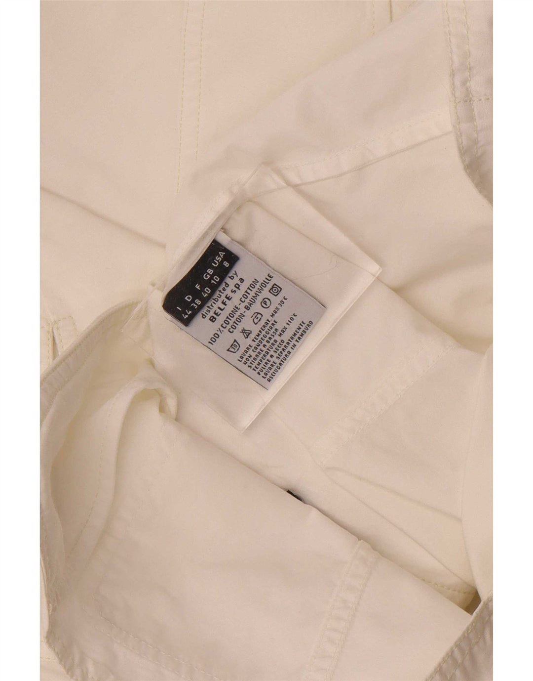 Belfe Damen-Blazerjacke mit 3 Knöpfen, UK 10, Größe S, weiße Baumwolle