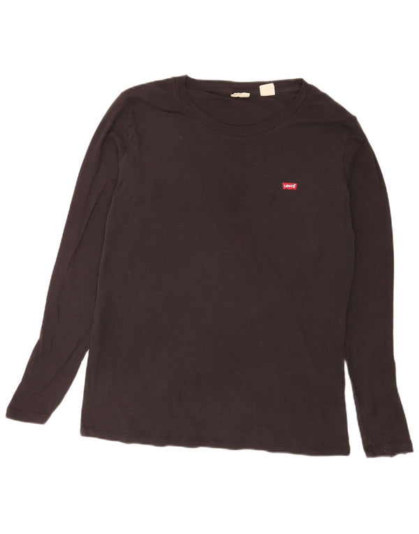 Levi's Damen Top Langarm UK 18 XL Schwarz Baumwolle