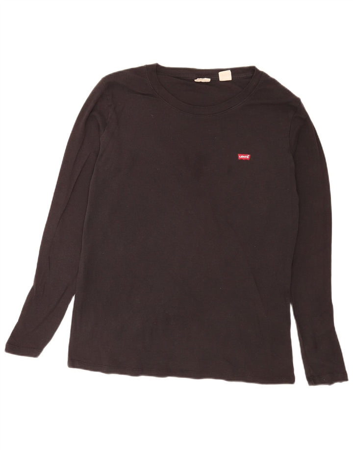 Levi's Damen Top Langarm UK 18 XL Schwarz Baumwolle