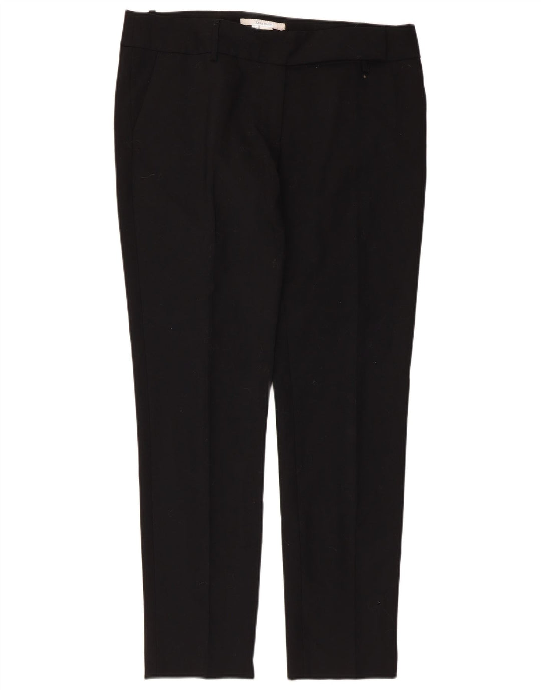 Zara Damen Slim Chino Hose EU 42 Large W32 L30 Schwarz Polyester