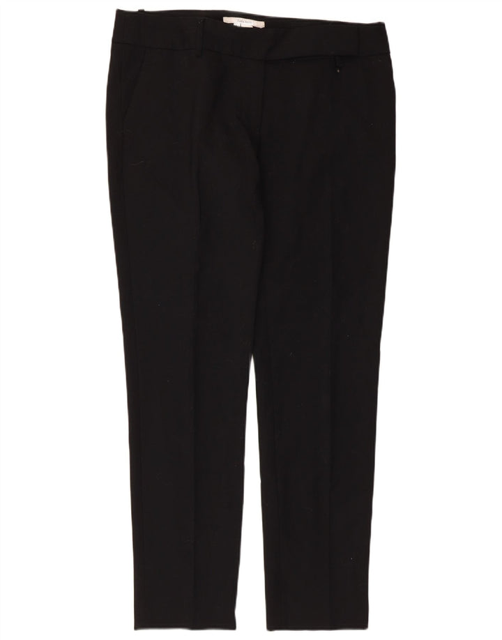 Zara Damen Slim Chino Hose EU 42 Large W32 L30 Schwarz Polyester
