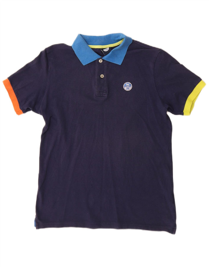North Sails Herren-Poloshirt, Größe S, Marineblau, Farbblock