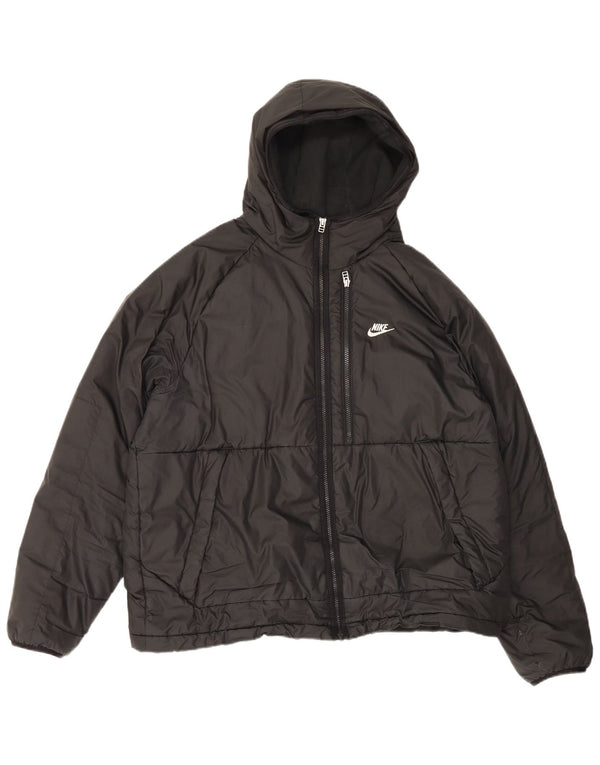 Nike Herren Therma-Fit Hooded Wattierte Jacke UK 42 XL Schwarz Polyester