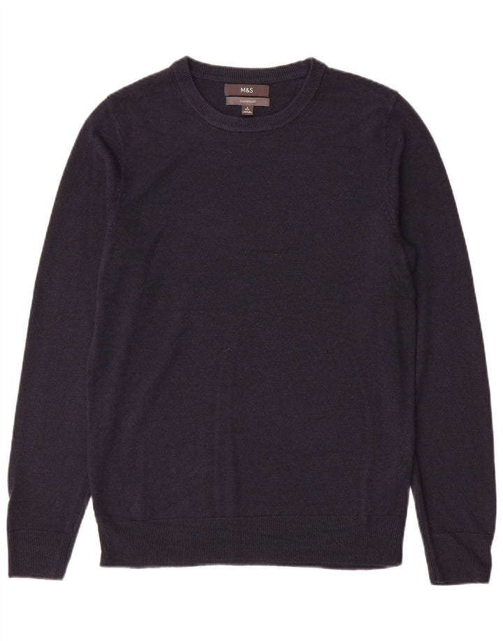 Marks & Spencer Herren-Pullover mit Rundhalsausschnitt, Größe S, marineblauer Kaschmir