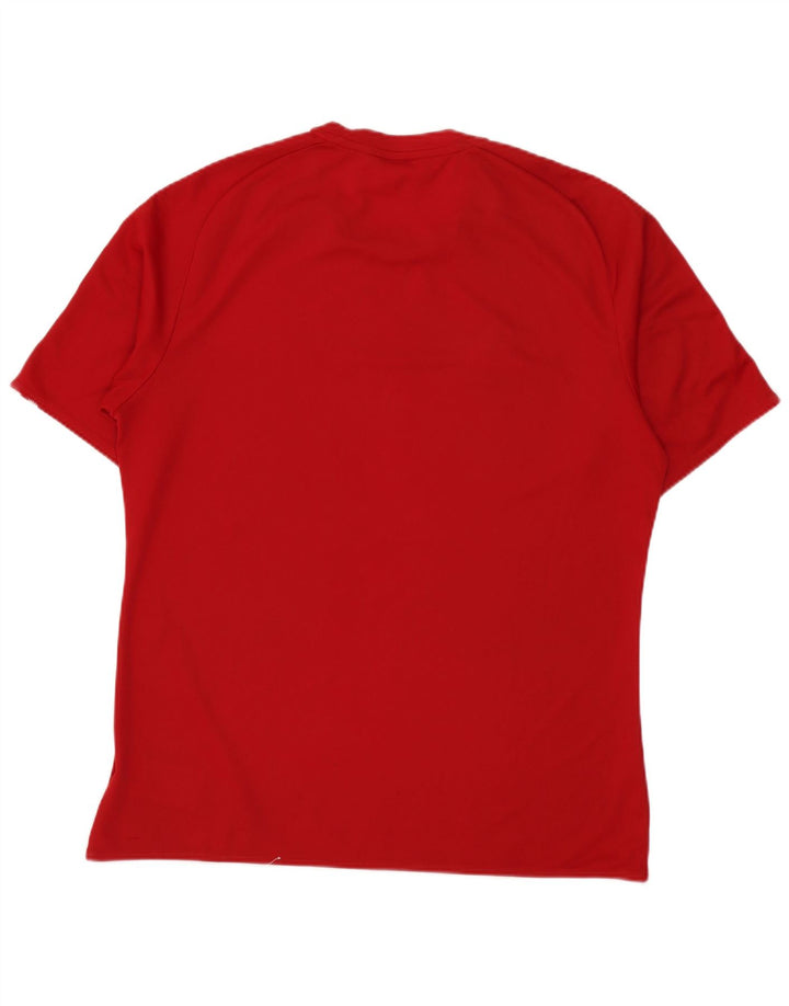 Adidas Herren Climalite T-Shirt Top Mittelrotes Colourblock-Polyester