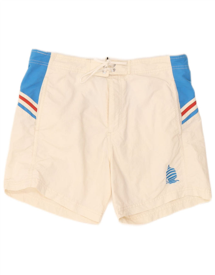 Marina Yachting Herren-Badeshorts, groß, weißes Colourblock-Polyamid