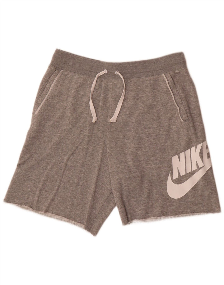 Nike Herren-Sportshorts mit Grafik, mittelgraue Baumwolle