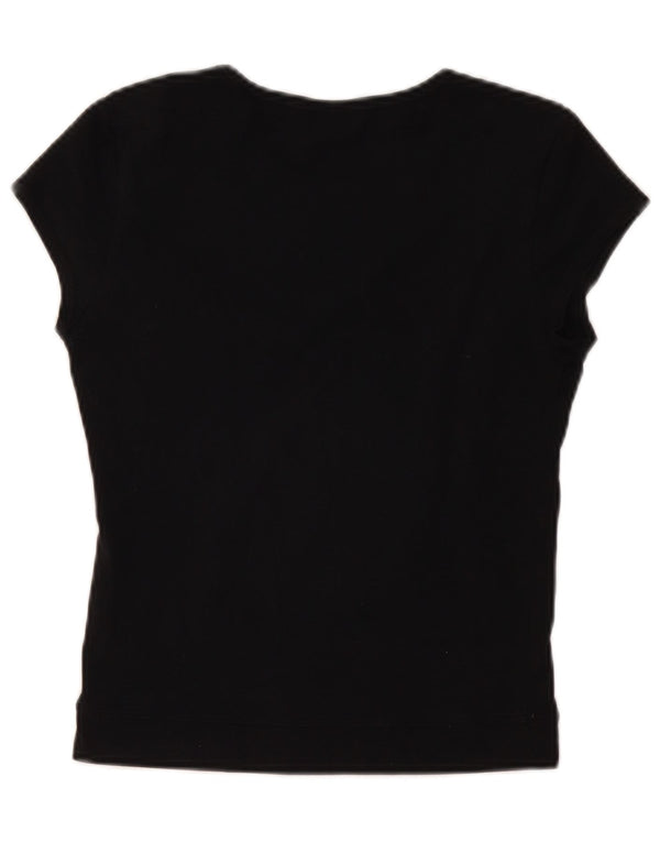 Champion Damen Slim T-Shirt Top UK 16 Large Schwarz Baumwolle