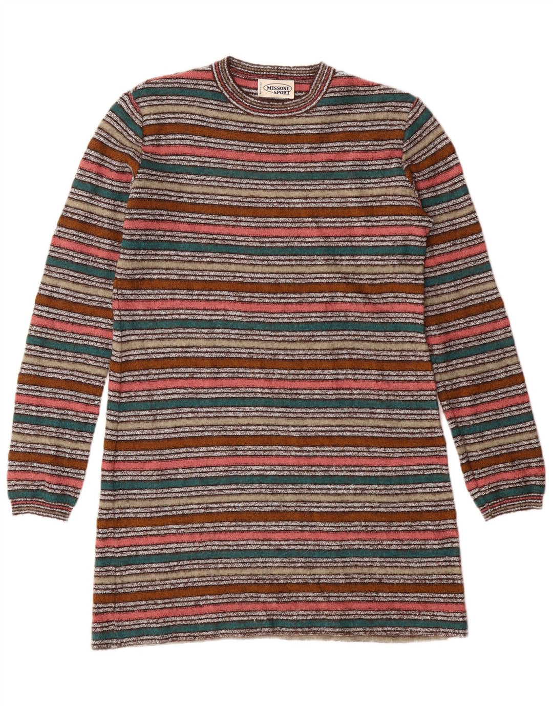 MISSONI SPORT Damen Pulloverkleid IT 42 Medium Mehrfarbig gestreift