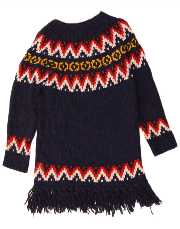 Benetton Damen-Pullover mit U-Boot-Ausschnitt, Größe S, Marineblau, Acryl