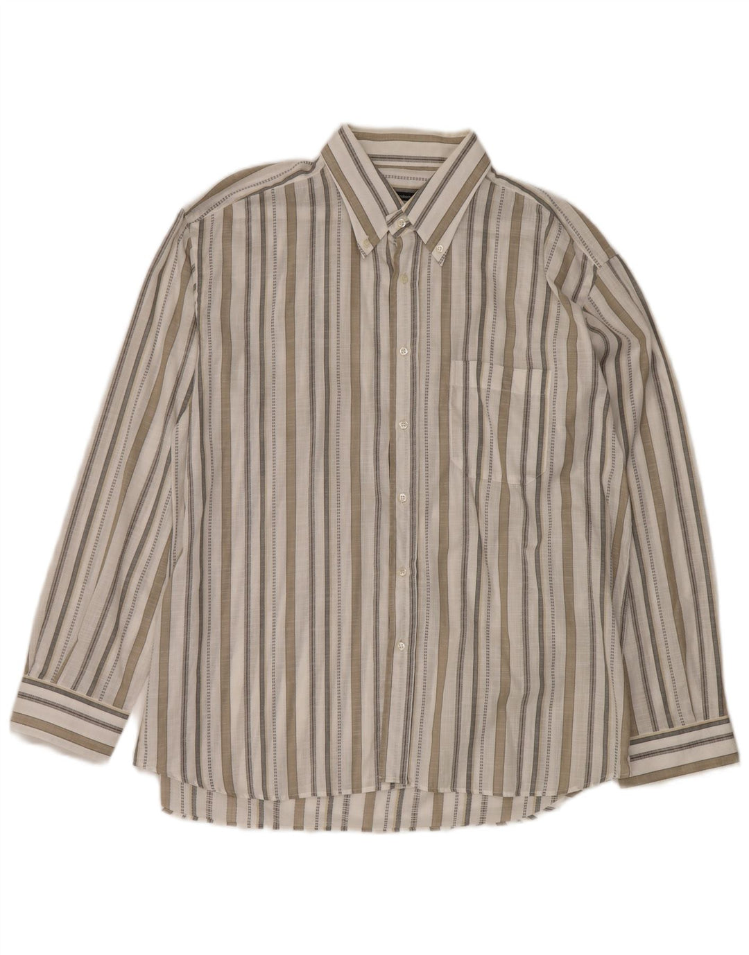 ROCCOBAROCCO Herrenhemd Größe 45 18 2XL Off White gestreift