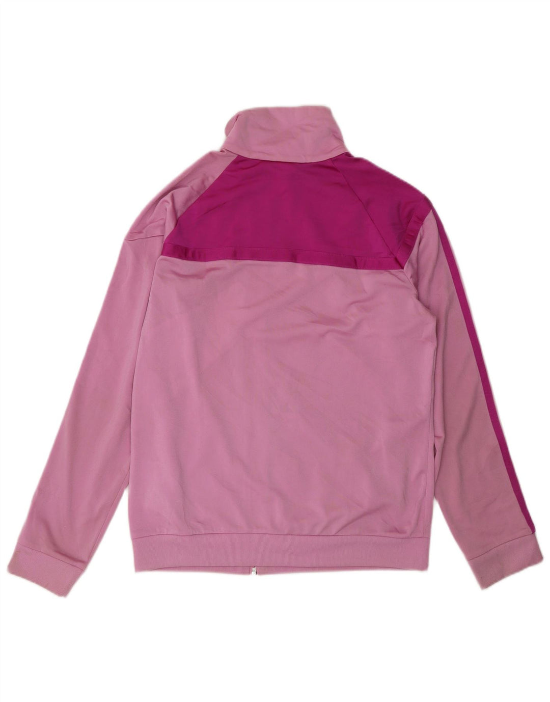 Adidas Damen-Trainingsanzug-Top-Jacke UK 12/14 Mittelrosa Farbblock