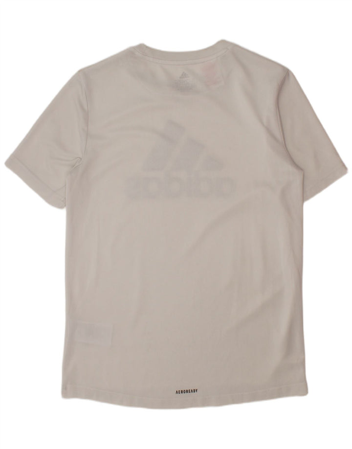 ADIDAS Grafik-T-Shirt für Jungen, 11–12 Jahre, weißes Polyester