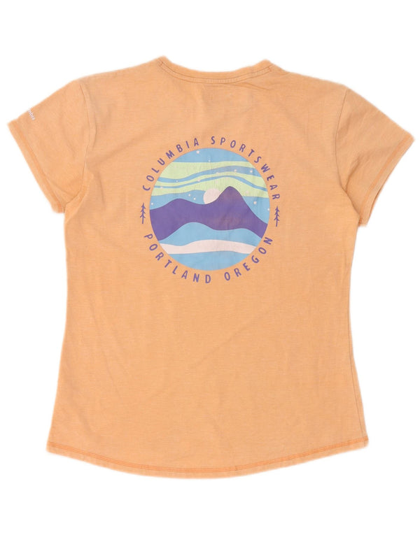 Columbia Damen Grafik-T-Shirt-Oberteil UK 14 Mittelorange Polyester