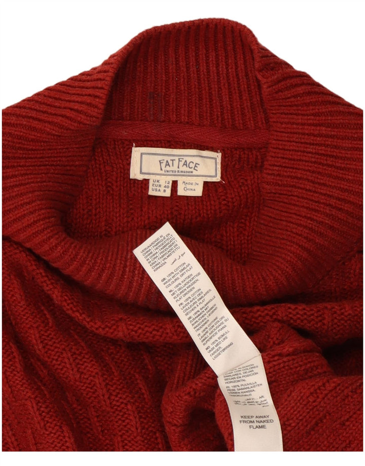 Fat Face Damen-Pullover mit Rollkragen, lockere Passform, Gr. 12, Mittelrot