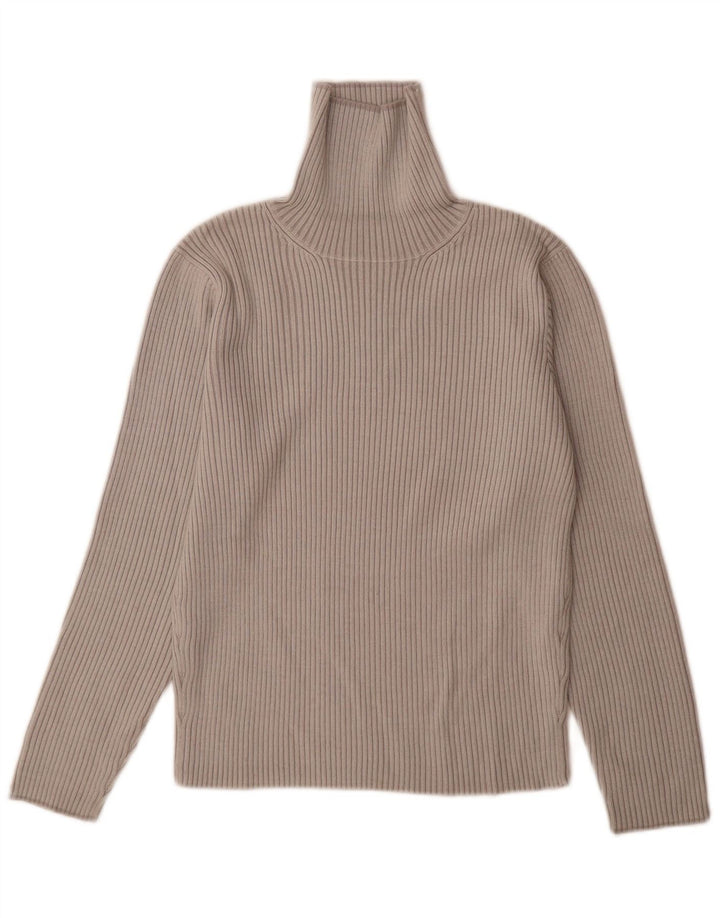 Gas Damen-Pullover mit Rollkragen, Gr. 10, Größe S, graue Wolle