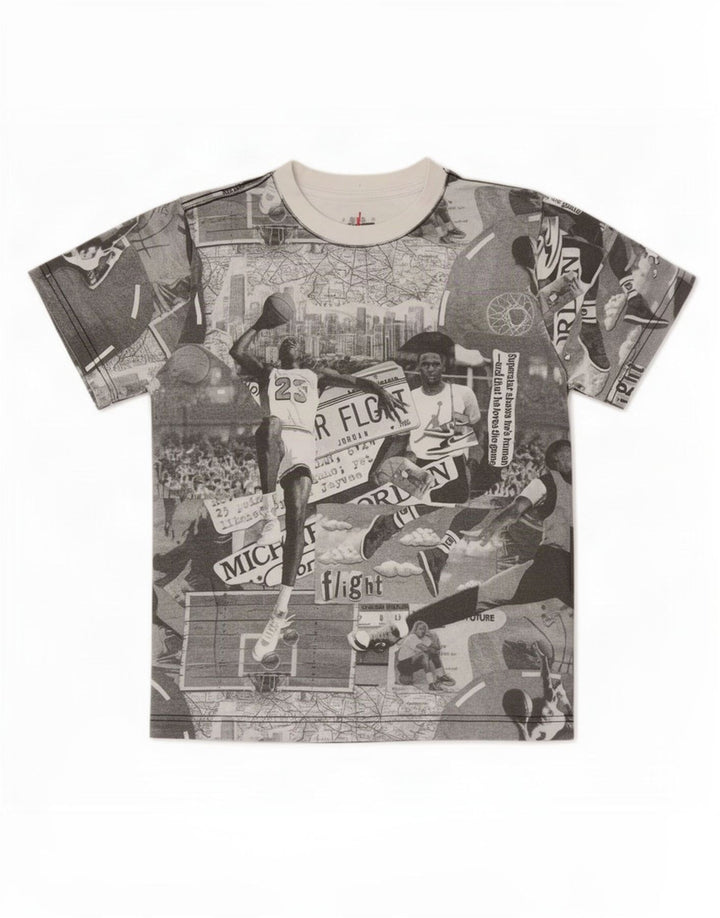 Jordan Grafik-T-Shirt für Jungen, 10–11 Jahre, mittelgraue Patchwork-Baumwolle