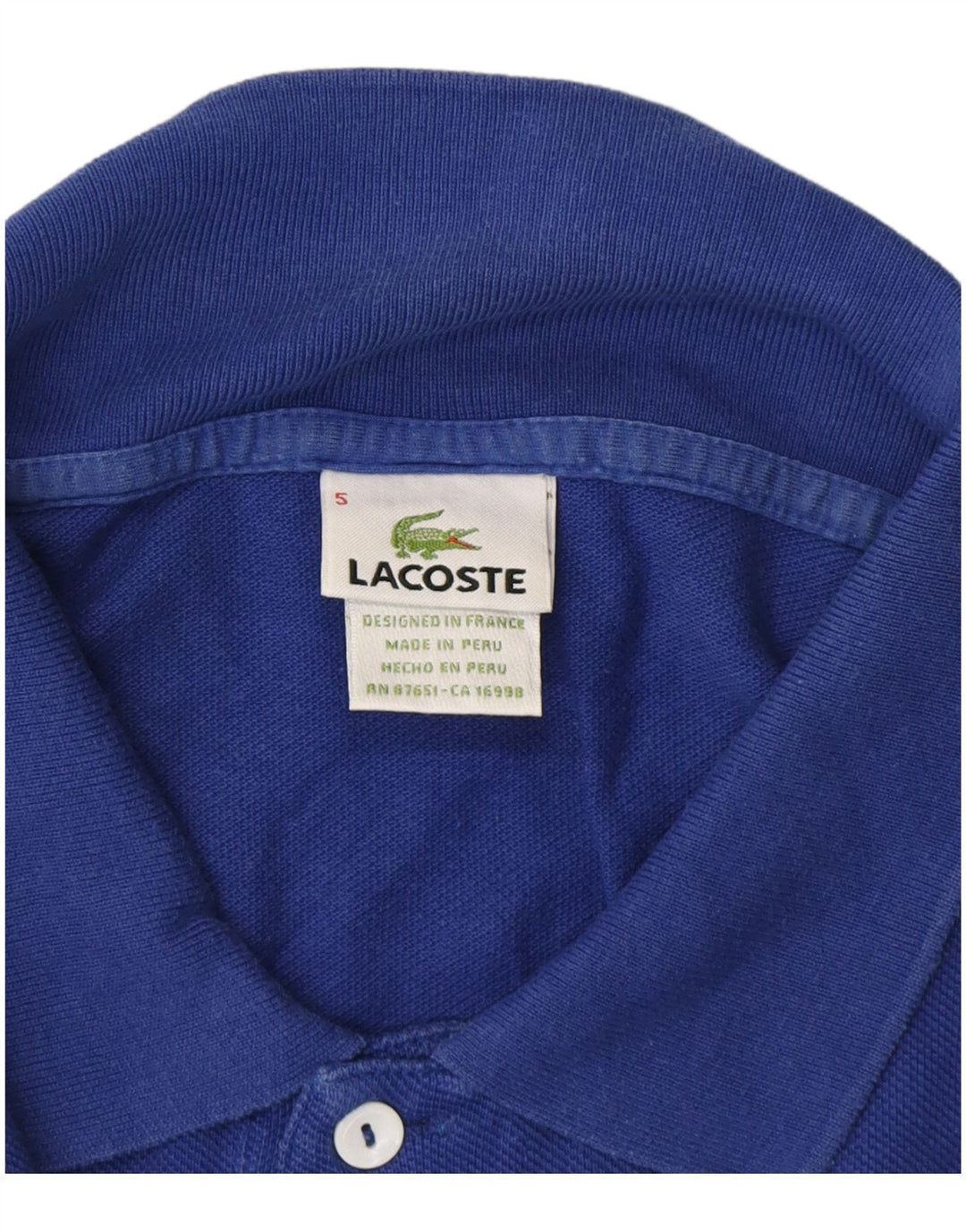 LACOSTE Herren Poloshirt Größe 5 Large Blau