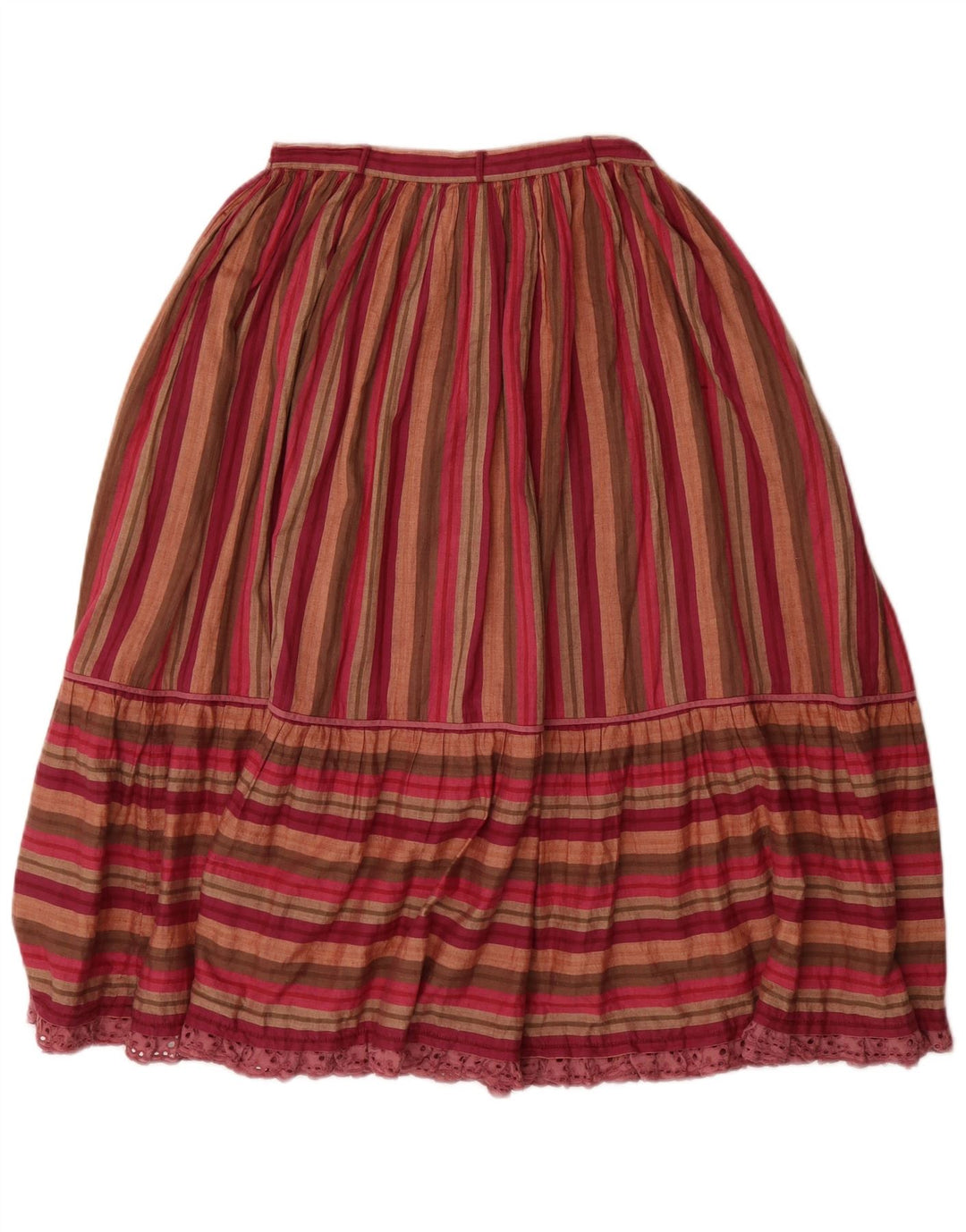 VINTAGE Damen Faltenrock mit hoher Taille, groß, W26, mehrfarbig gestreift