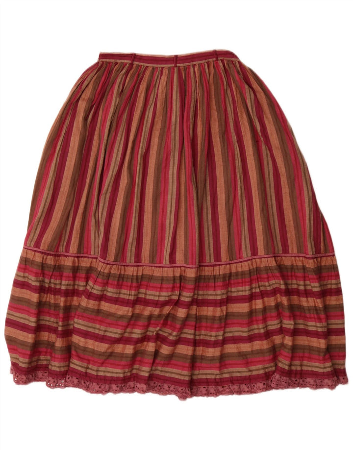 VINTAGE Damen Faltenrock mit hoher Taille, groß, W26, mehrfarbig gestreift