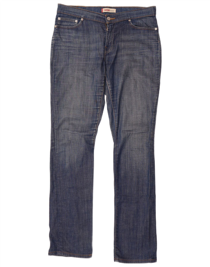 Levi's Damen 528 Straight Jeans W32 L34 Blaue Baumwolle