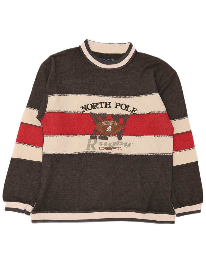 North Pole Herren-Sweatshirt mit Grafik, Mittelgrau, Farbblock