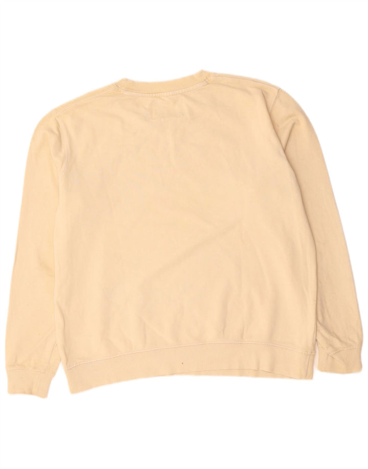 Calvin Klein Jeans Herren-Sweatshirt mit Grafik, groß, beige Baumwolle