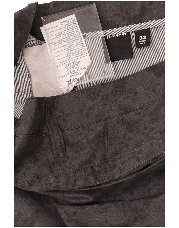 Hurley Herren Chinoshorts W33 Mittelgraues geometrisches Polyester