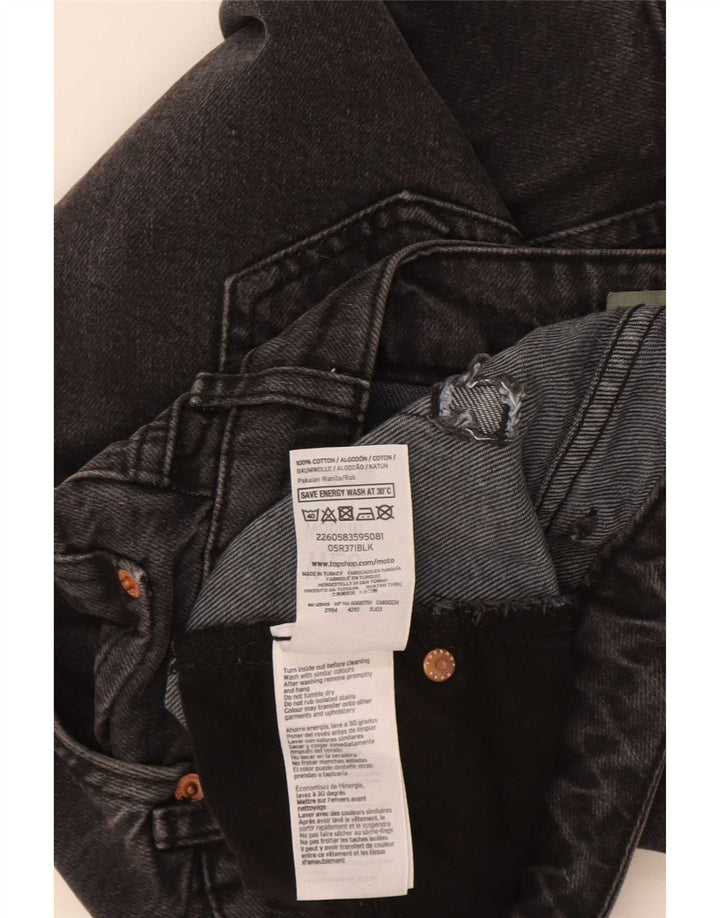 Topshop Damen Mini-Jeansrock W26 Small Schwarz Baumwolle