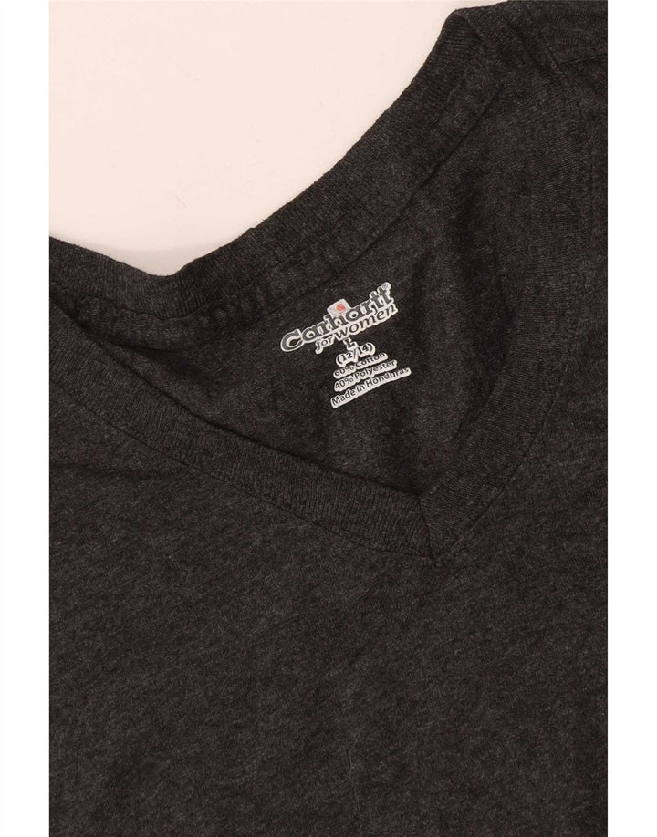Carhartt Damen T-Shirt Top US 12/14 Large Graue Baumwolle