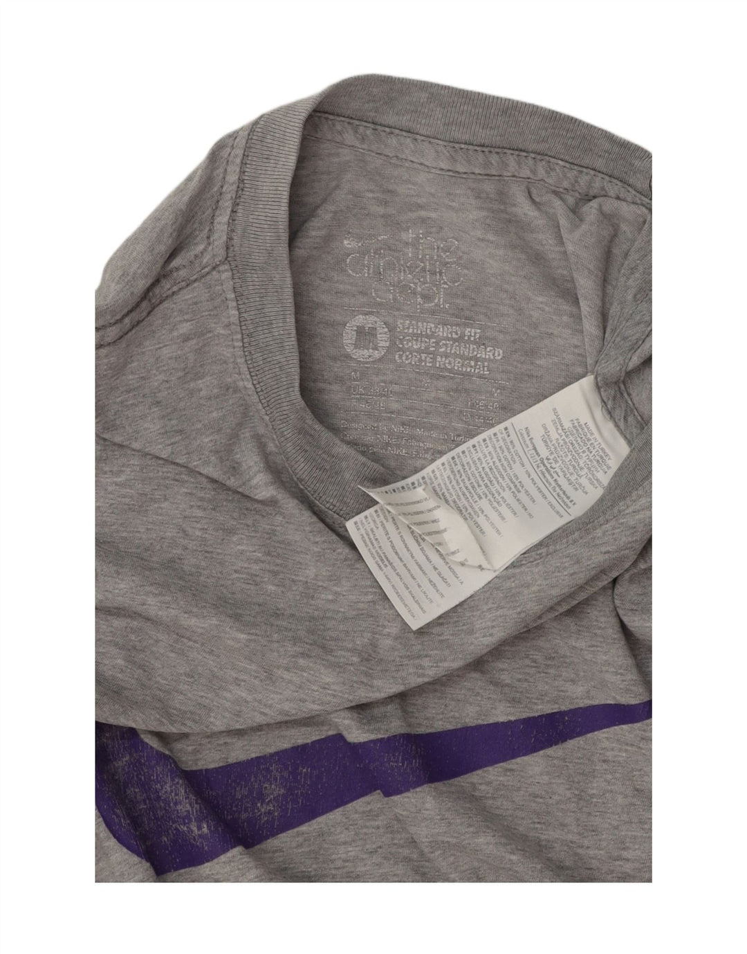 Nike Herren-T-Shirt mit Standard-Passform und Grafik, UK 38/40, mittelgraue Baumwolle