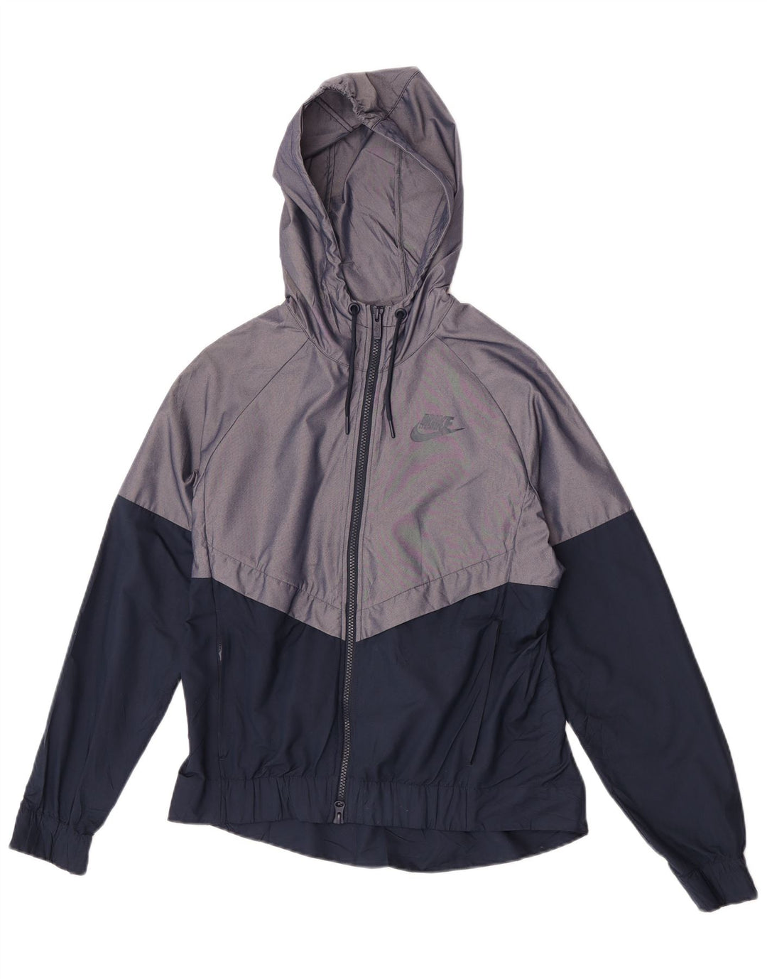 Nike Womens Hooded Oversized Rain Jacket UK 10 Small Graues Colourblock-Nylon